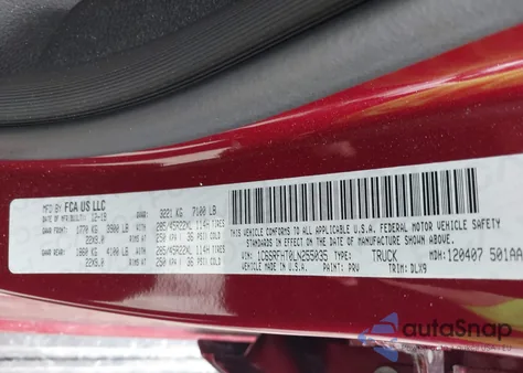 2020 Ram 1500 Limited 4X4 5'7 Box from USA, damaged, VIN 1C6SRFHT0LN255035